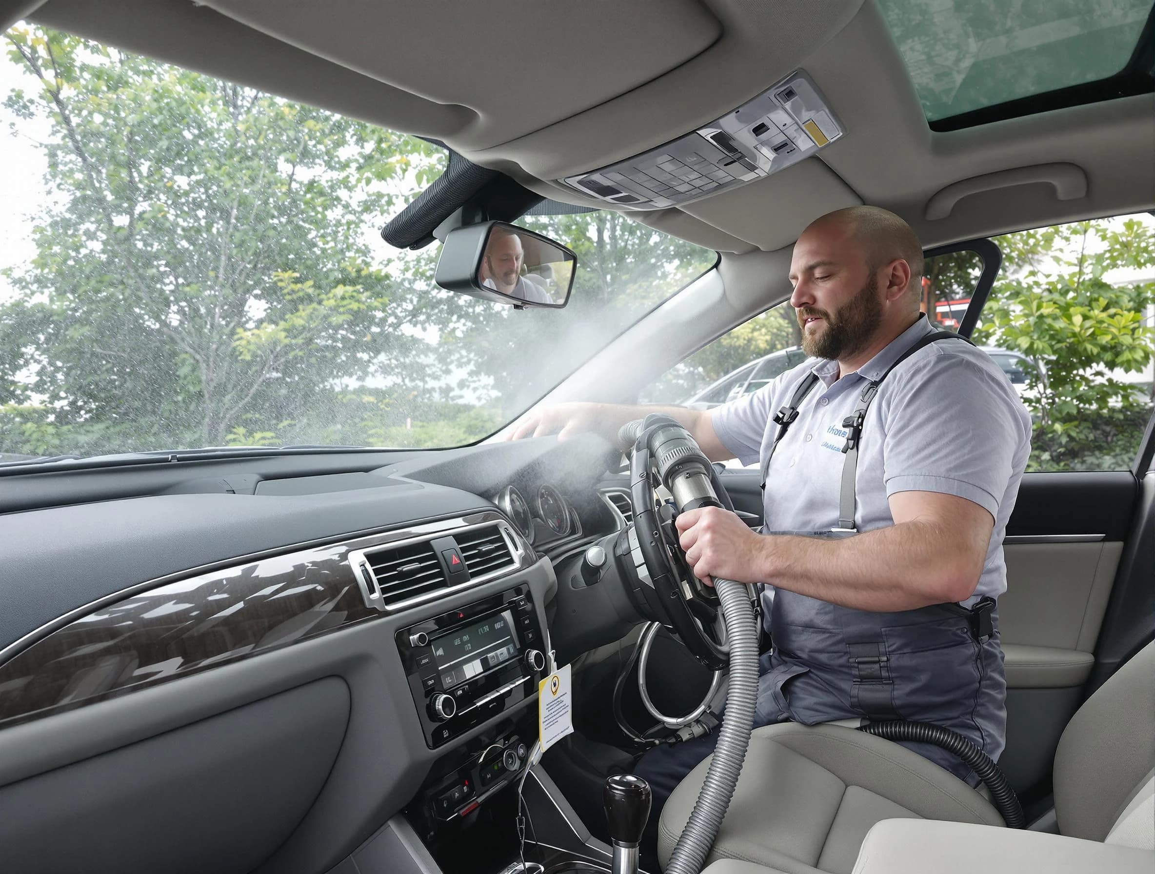 Franklin Park Air Duct Cleaning specialist performing professional car duct cleaning in Franklin Park