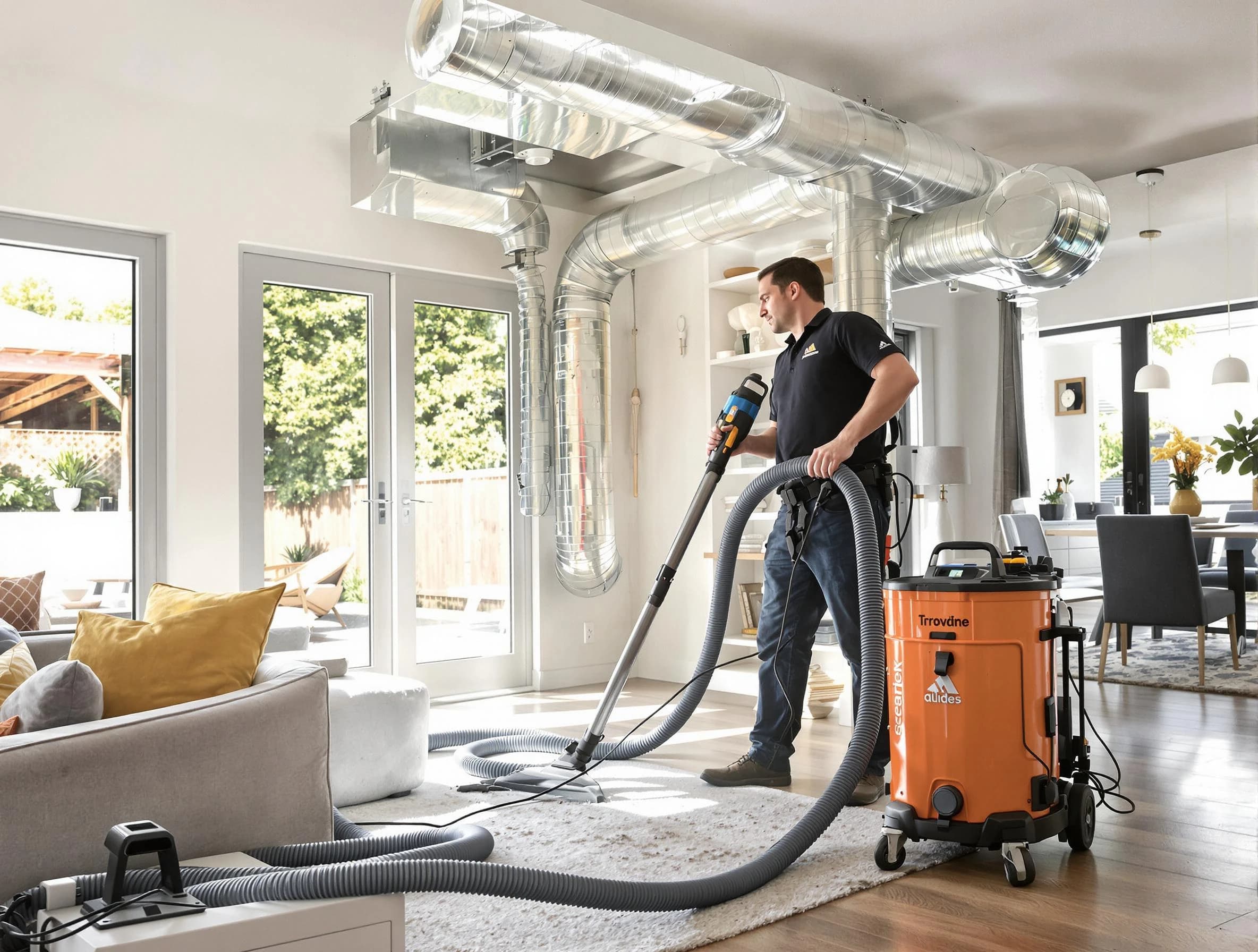 Franklin Park Air Duct Cleaning specialist performing thorough residential duct cleaning using advanced equipment in Franklin Park
