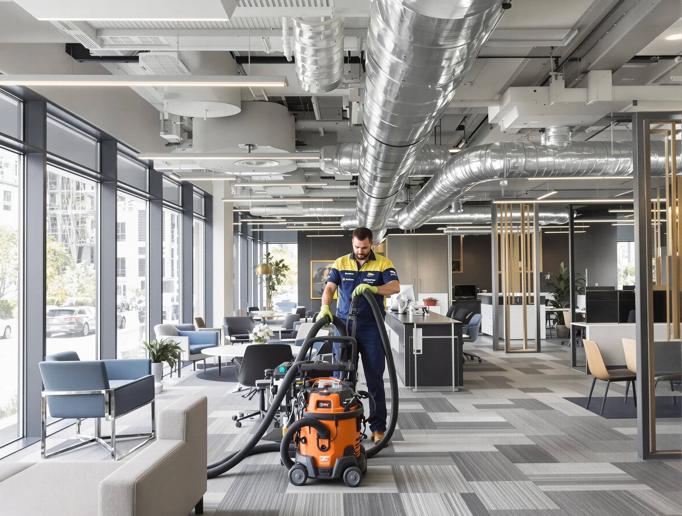 Franklin Park Air Duct Cleaning team performing thorough commercial duct cleaning at a Franklin Park business center