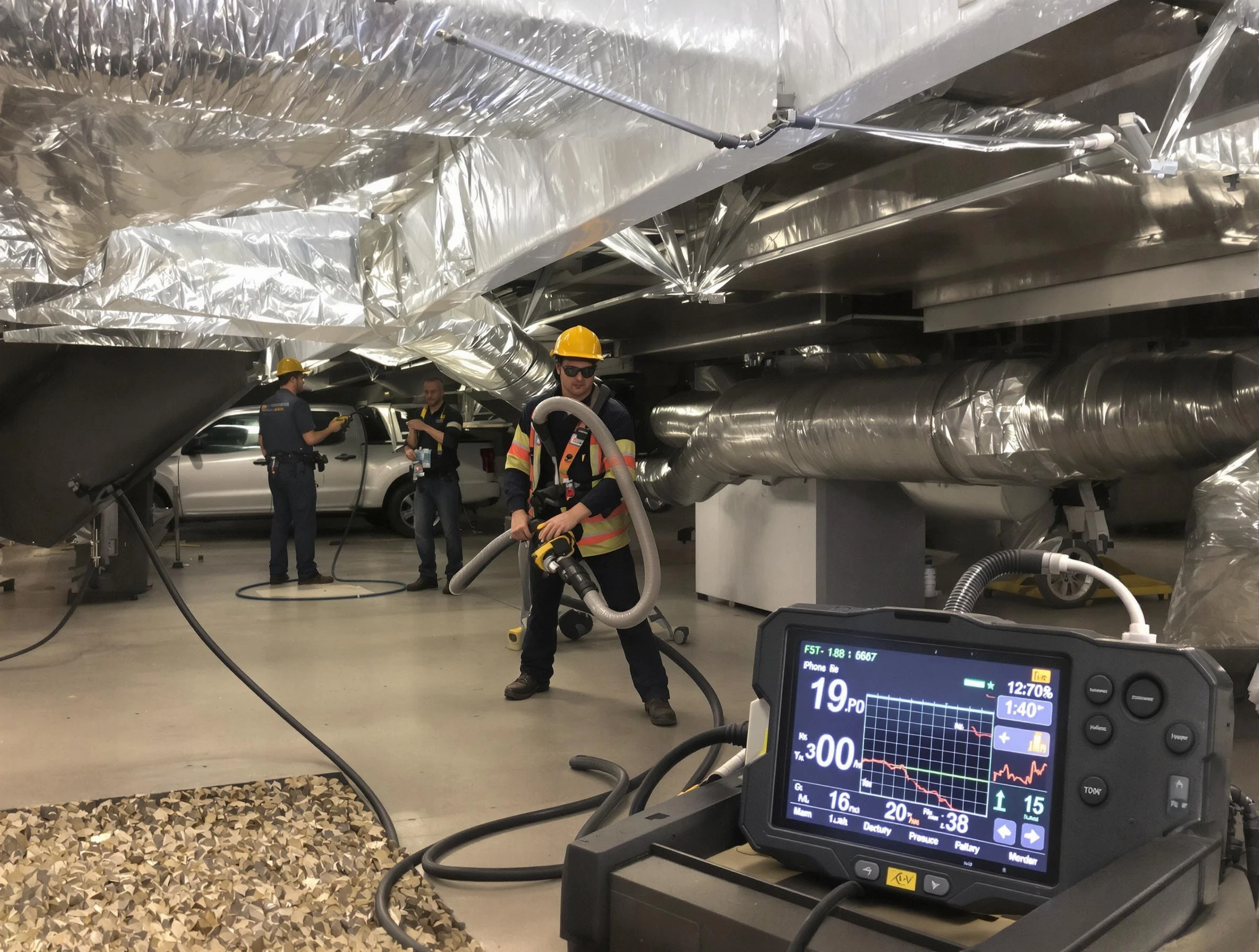 Professional negative pressure duct cleaning by Franklin Park Air Duct Cleaning in Franklin Park
